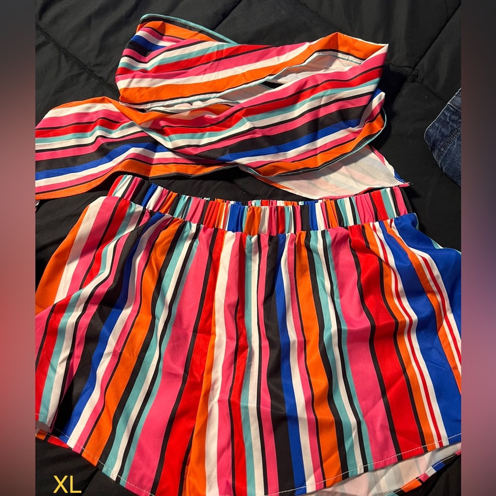 SHEIN Shorts with Matching Tie Top